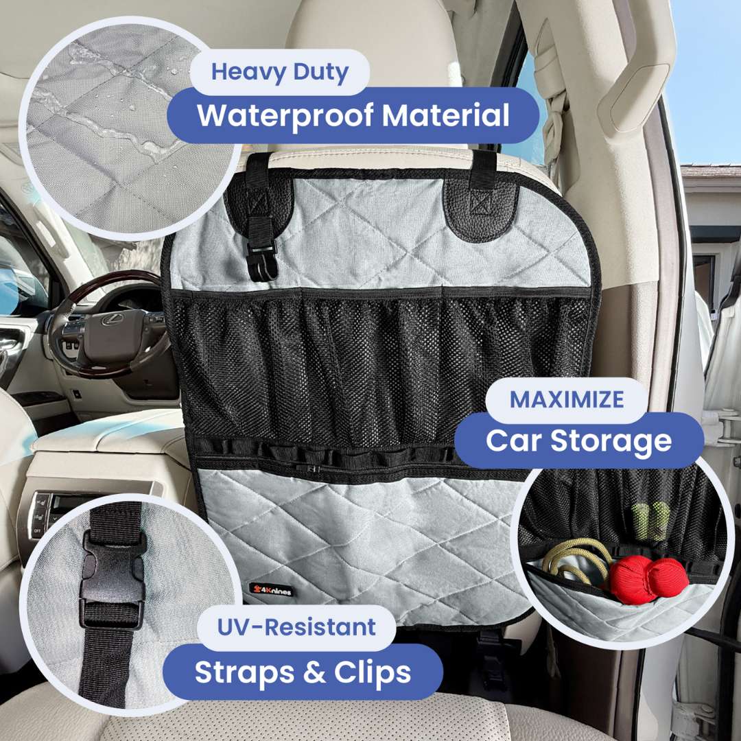 Car Seat Back Organizer – Backseat Storage & Protector for Kids & Pets