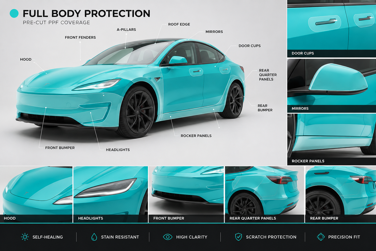 Wholesale - Tesla Model 3 Highland Performance Full Body PPF Kit – Pre-Cut DIY Invincible Paint Protection Film