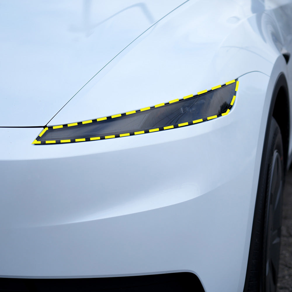 Tesla Model Y PPF Tinted Headlight Protection
