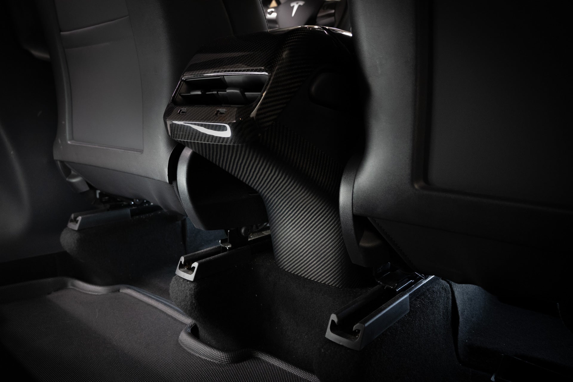 Tesla Model 3 Carbon Fiber Rear Air Vent Lower Kick Cover