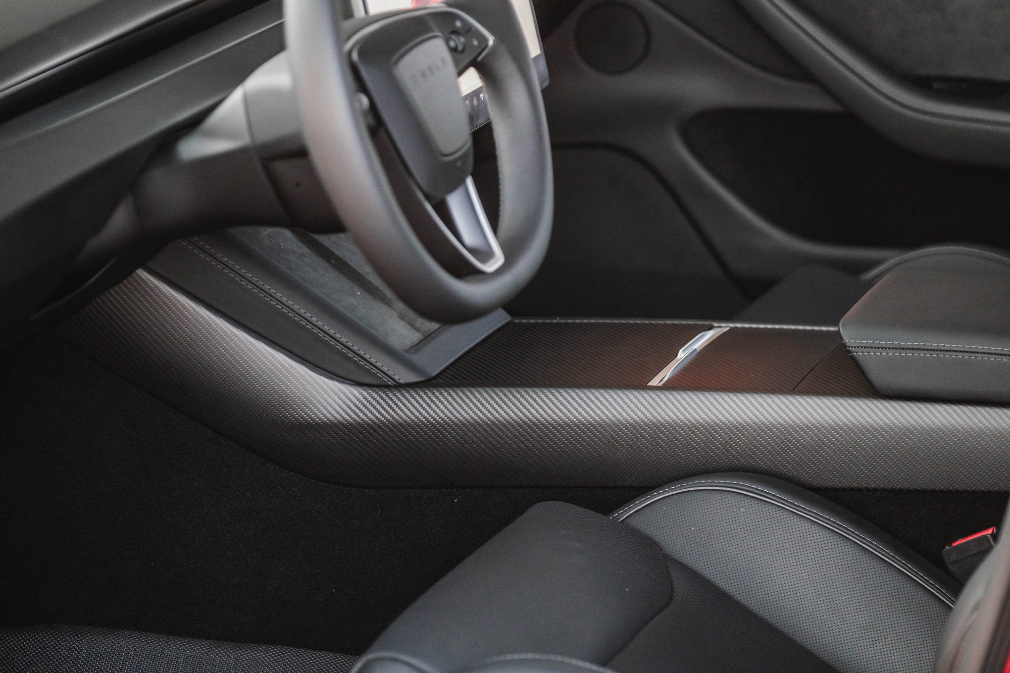 Tesla Model 3 Genuine Carbon Fiber Center Console Side Panels