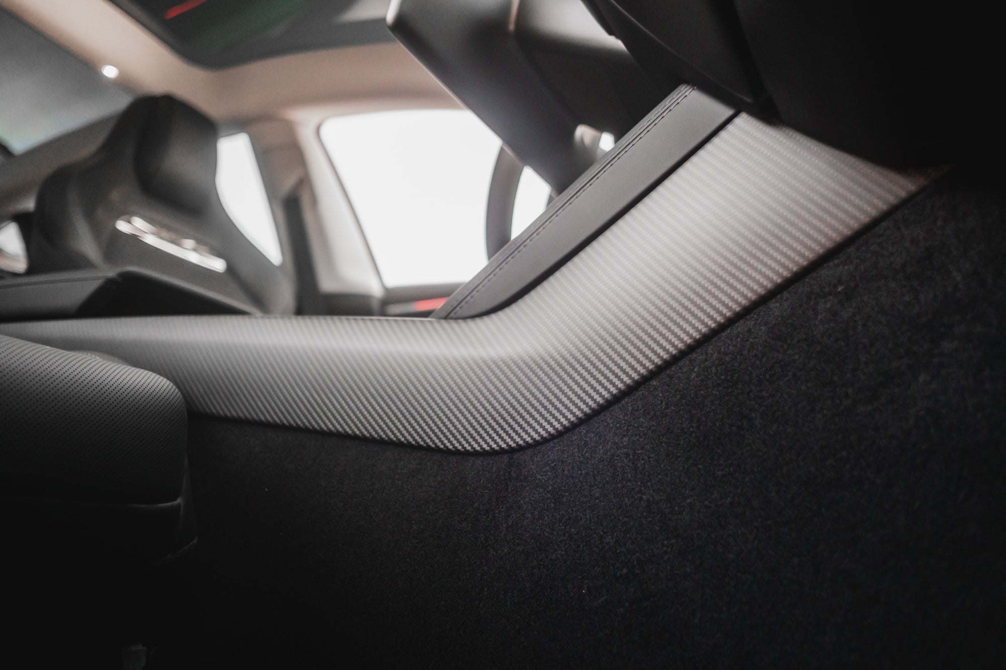 Tesla Model 3 Genuine Carbon Fiber Center Console Side Panels