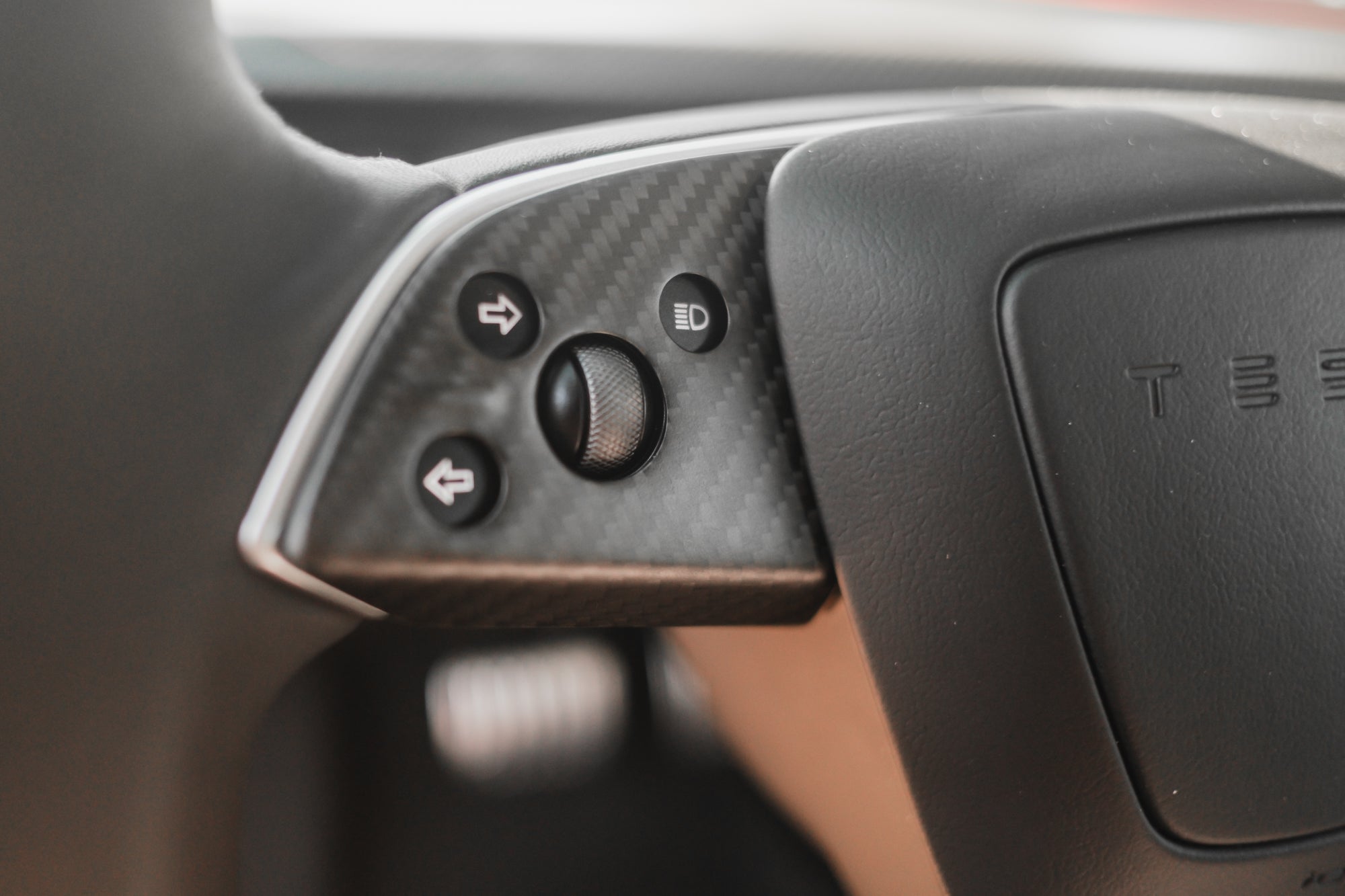 Tesla Model 3 Genuine Dry Carbon Fiber Steering Wheel Button Covers