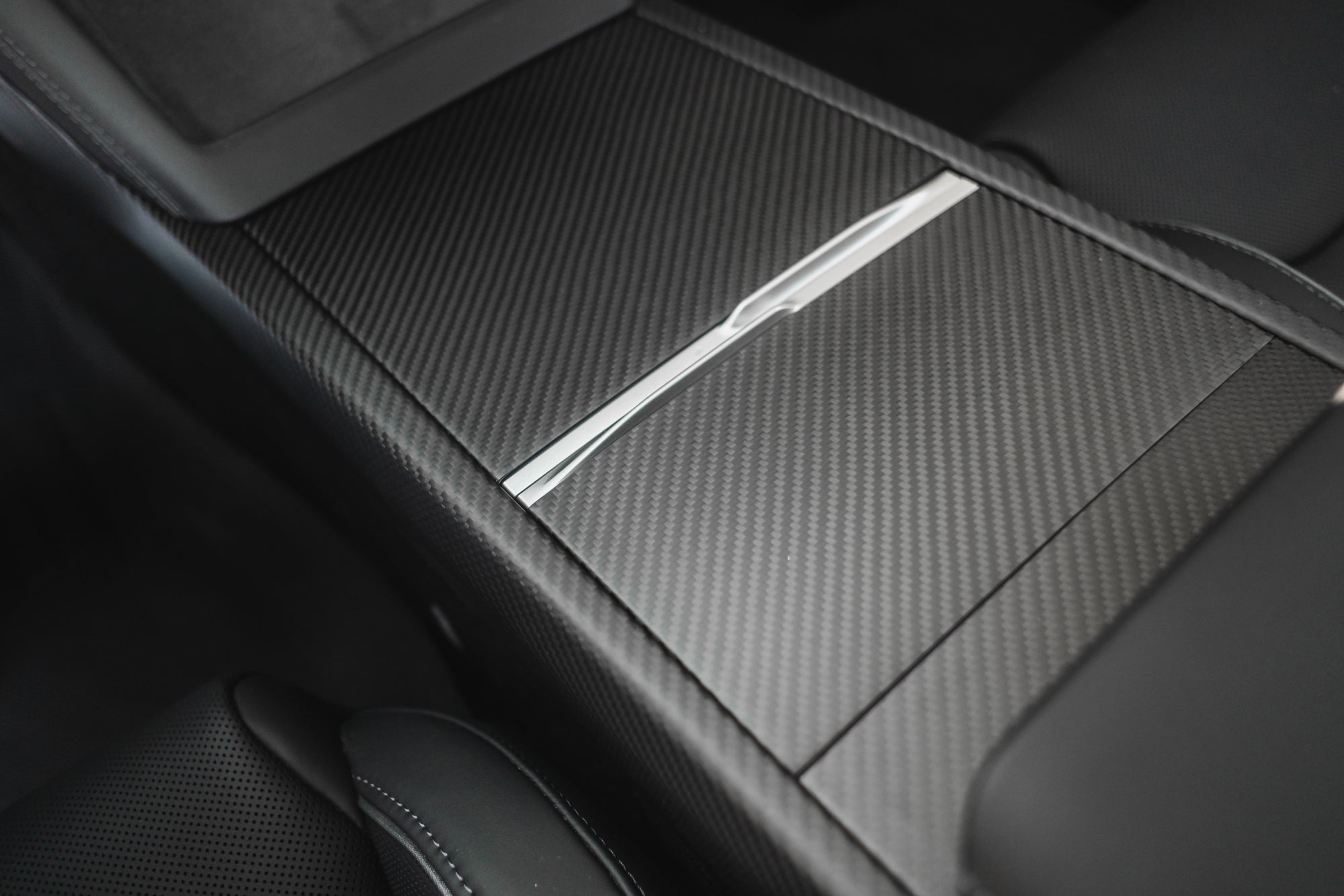 Tesla Model Y Genuine Dry Carbon Fiber Center Console Covers