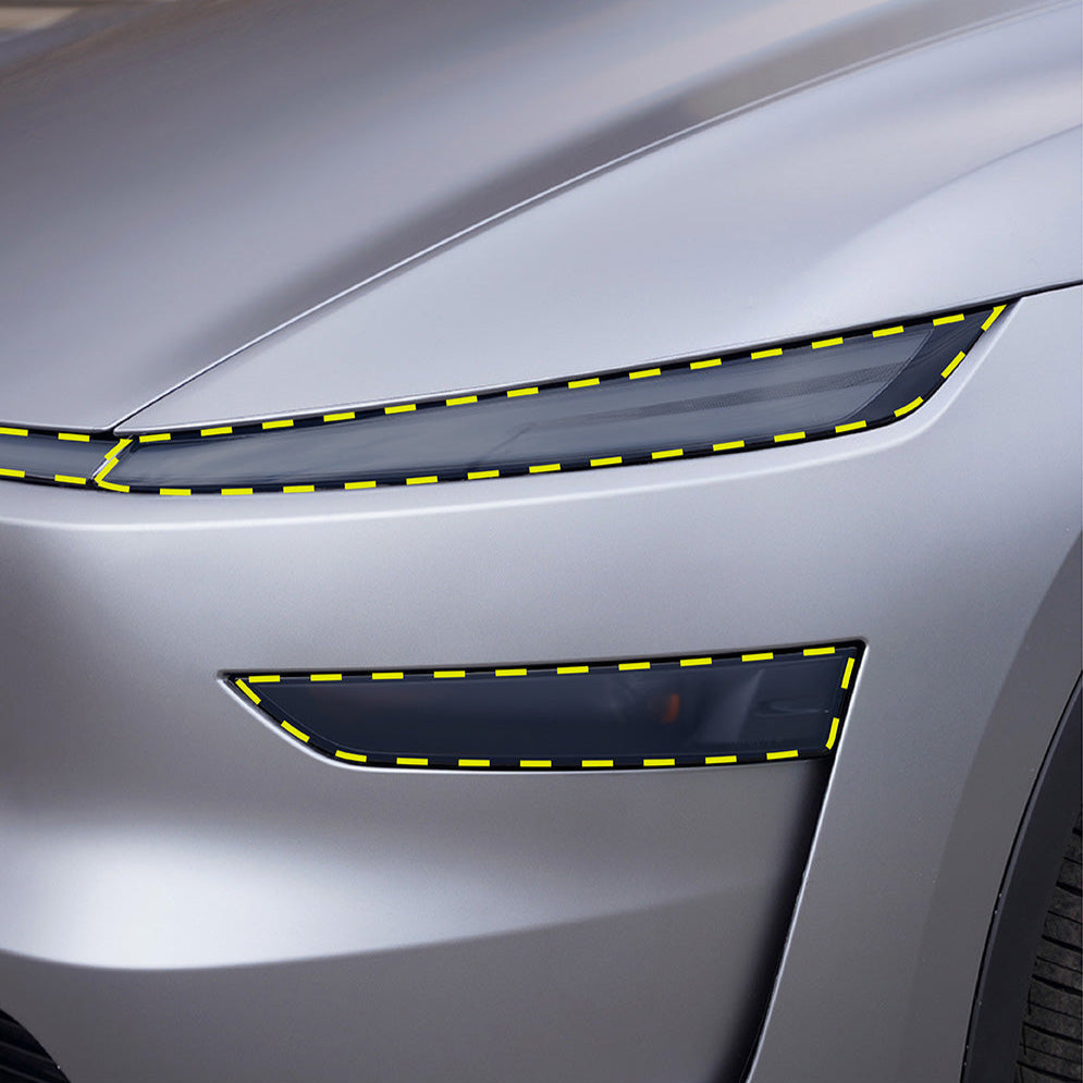 Tesla Model Y PPF Tinted Headlight Protection