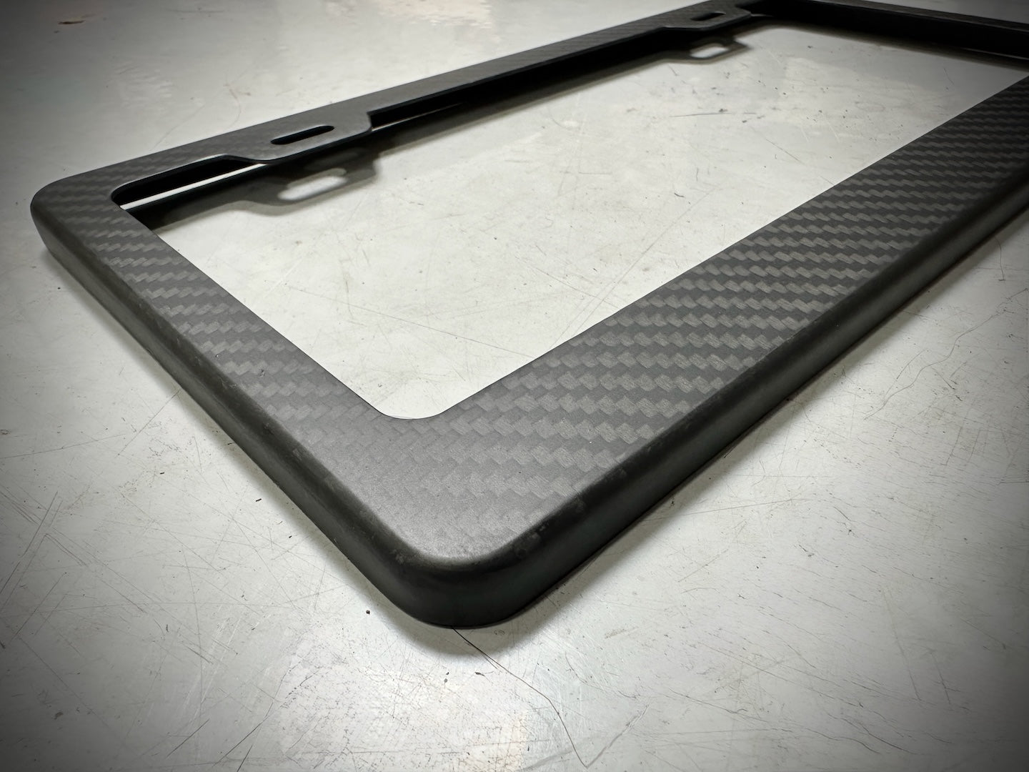 Real Carbon Fiber License Plate Frame (100% Twill Weave Carbon Fiber)