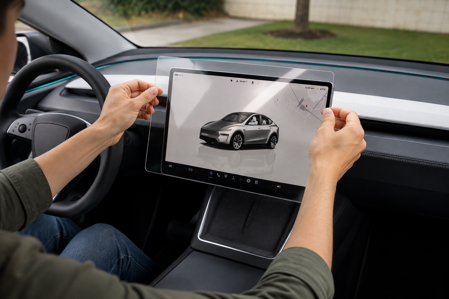 Tesla Model Y Tempered Glass (9H) Anti-Scratch Screen Protector