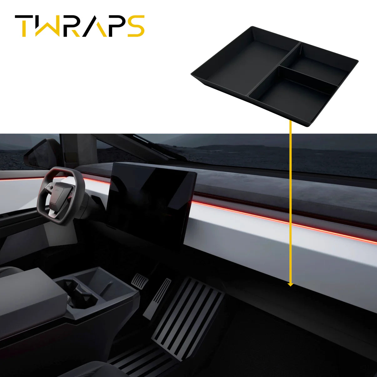 Tesla Cybertruck Glove Box Organizer for Tray Storage Insert
