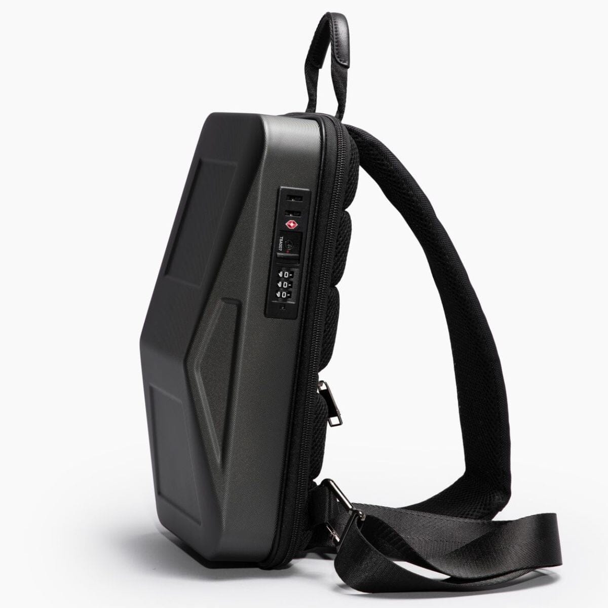 Tesla Cybertruck-inspired Cyber Sling Messenger Bag (USB, TSA Lock, Anti-theft)