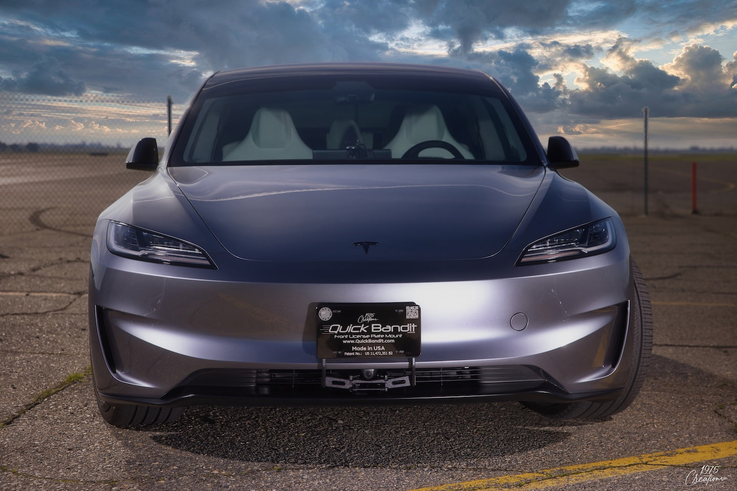 Tesla Model 3 Front License Plate Mount - "Quick Bandit"