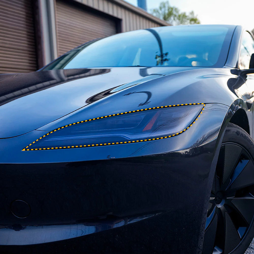 Tesla Model 3 PPF Tinted Headlight Protection