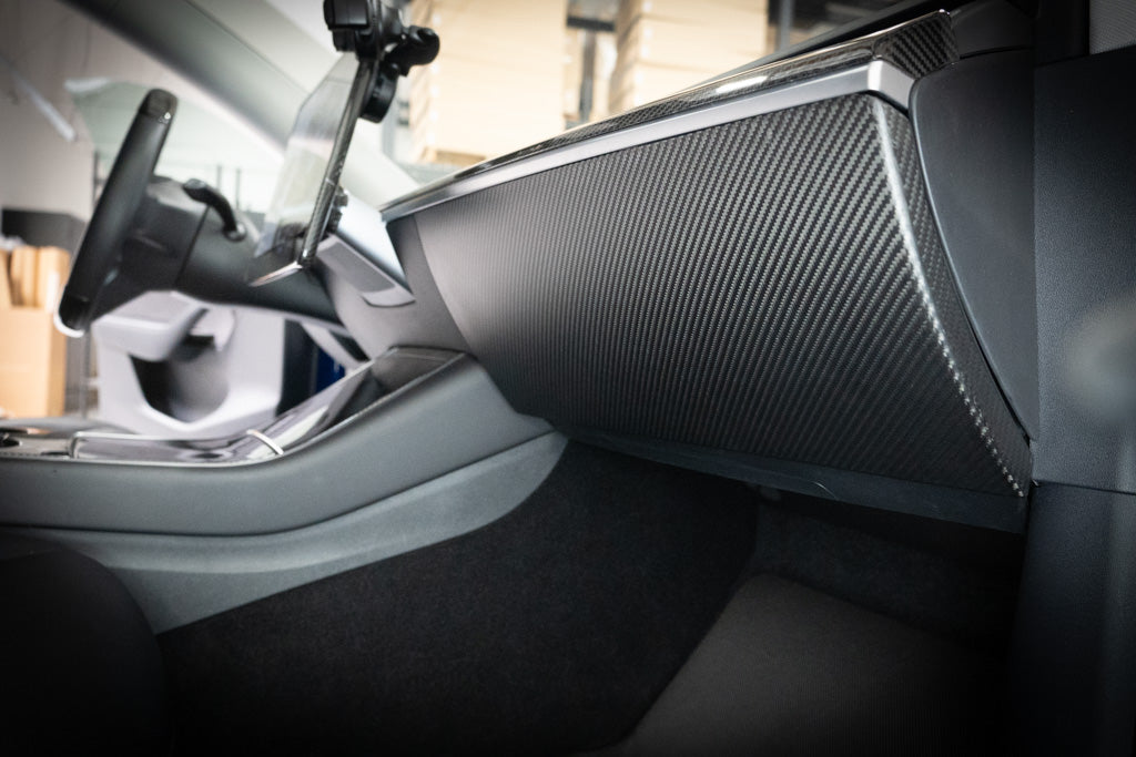Tesla Model Y Real Carbon Glovebox Panel