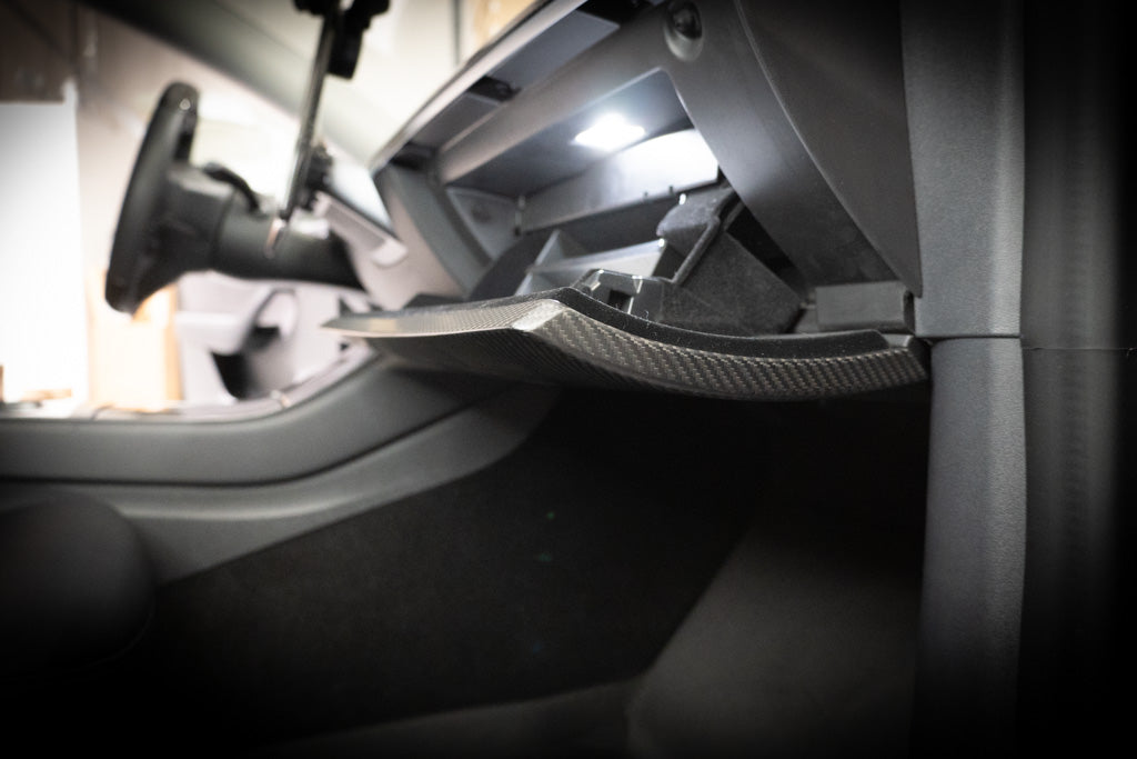 Tesla Model Y Real Carbon Glovebox Panel