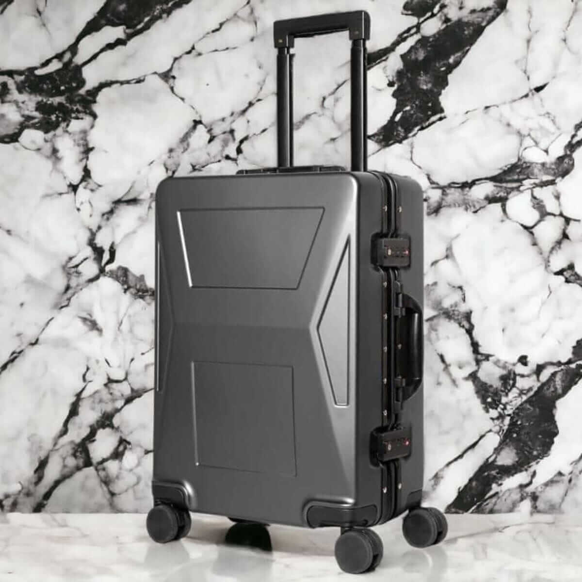 Tesla Cybertruck-inspired CyberLuggage Carry-on Suitcase (40L, USB port, TSA Lock)