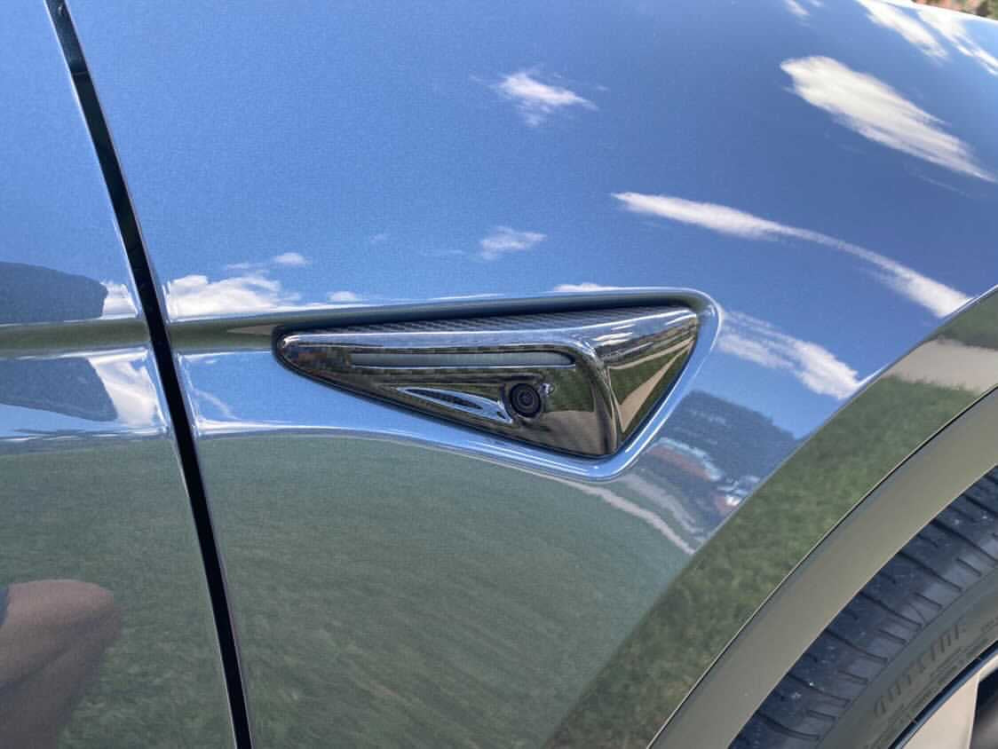 Tesla Model S/3/X/Y (Including Model Y Juniper HW 4.0) Carbon Fiber Side Camera Full Covers