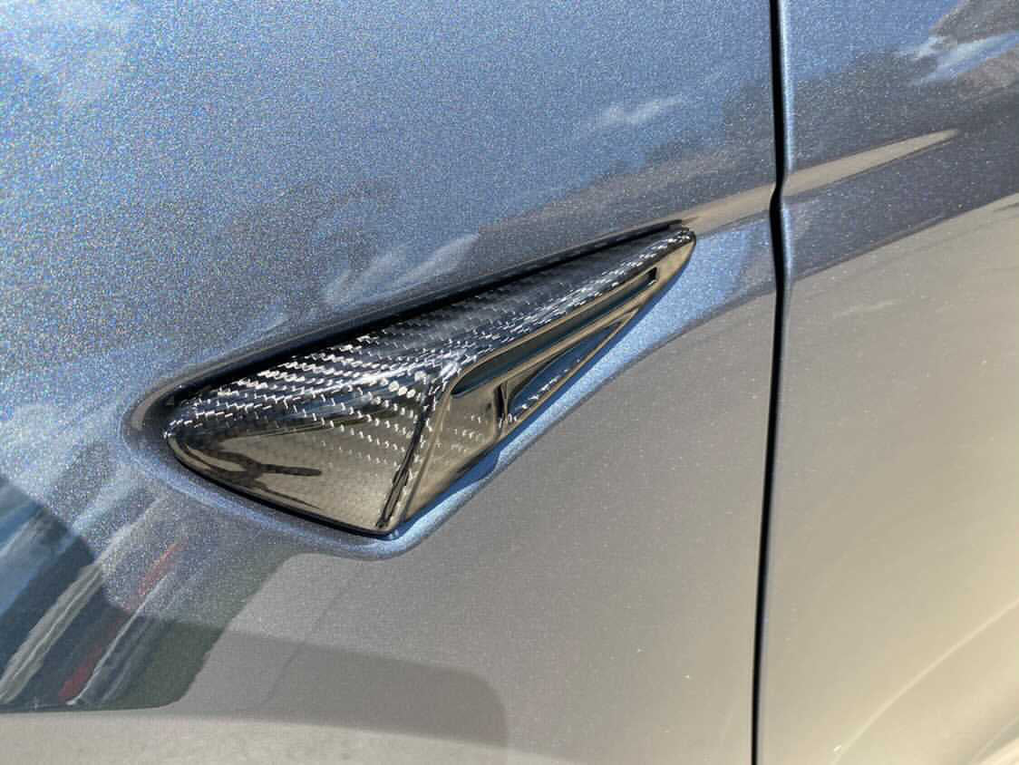 Tesla Model S/3/X/Y (Including Model Y Juniper HW 4.0) Carbon Fiber Side Camera Full Covers