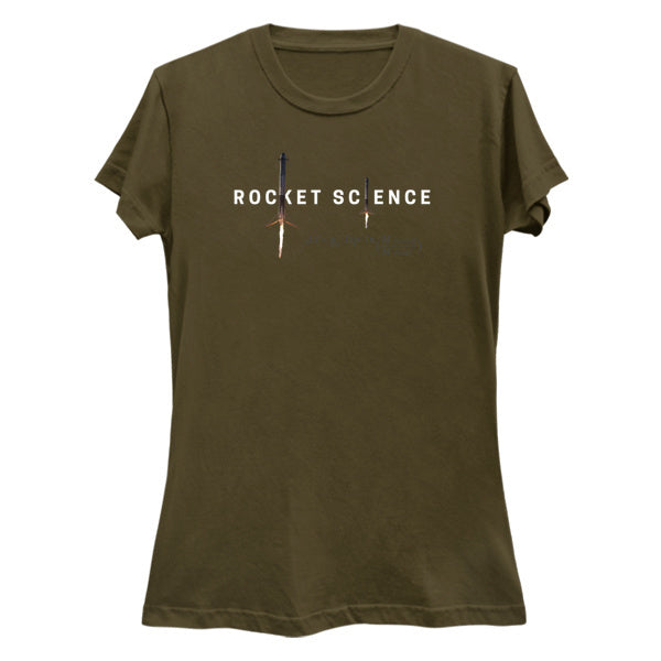"Rocket Science" Womens Slim-Fit Premium Tee - Army Green
