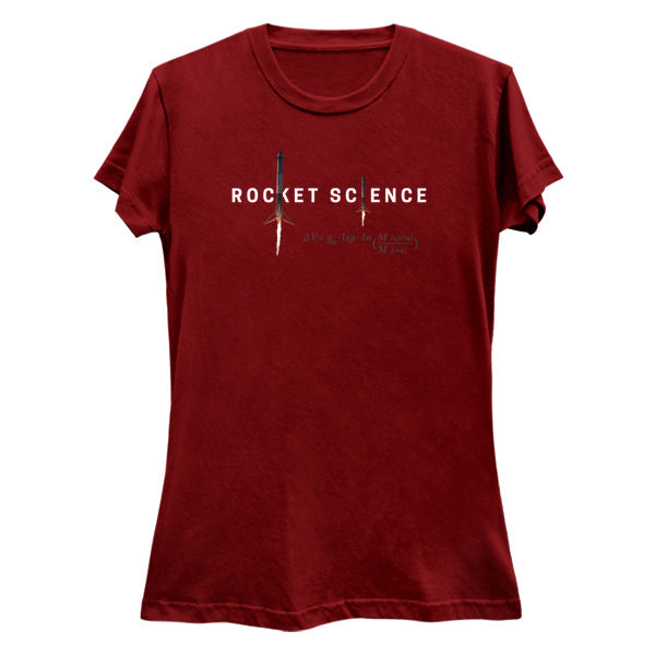 "Rocket Science" Womens Slim-Fit Premium Tee - Red
