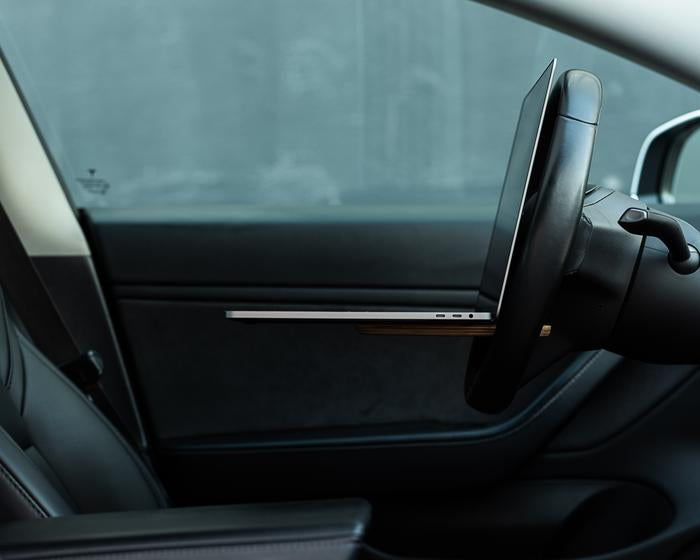 Tesla 'DeskWedge' Steering Wheel Desk (Real Wood)