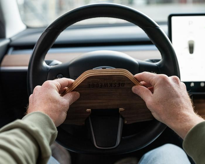 Tesla 'DeskWedge' Steering Wheel Desk (Real Wood)
