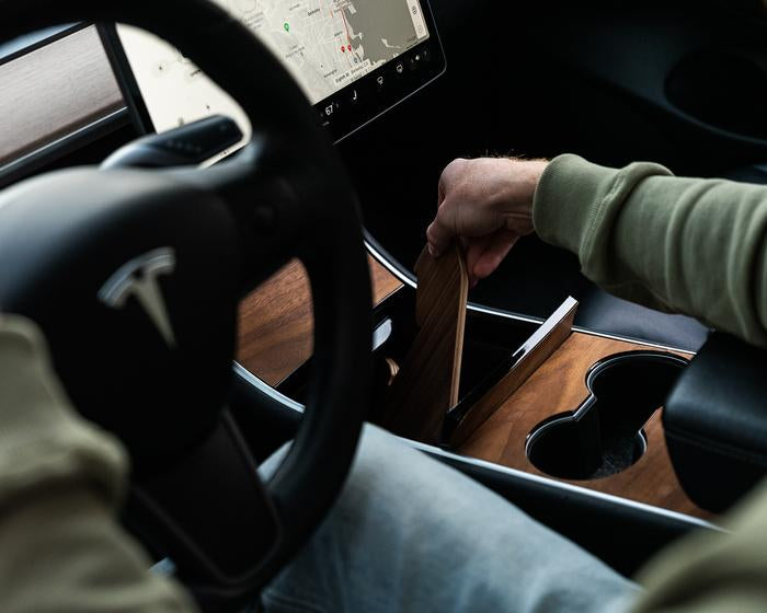 Tesla 'DeskWedge' Steering Wheel Desk (Real Wood)