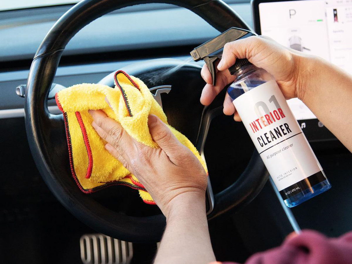 Tesla Car Cleaning Kit (Waterless Car Wash, Shampoo, Interior, Glass)