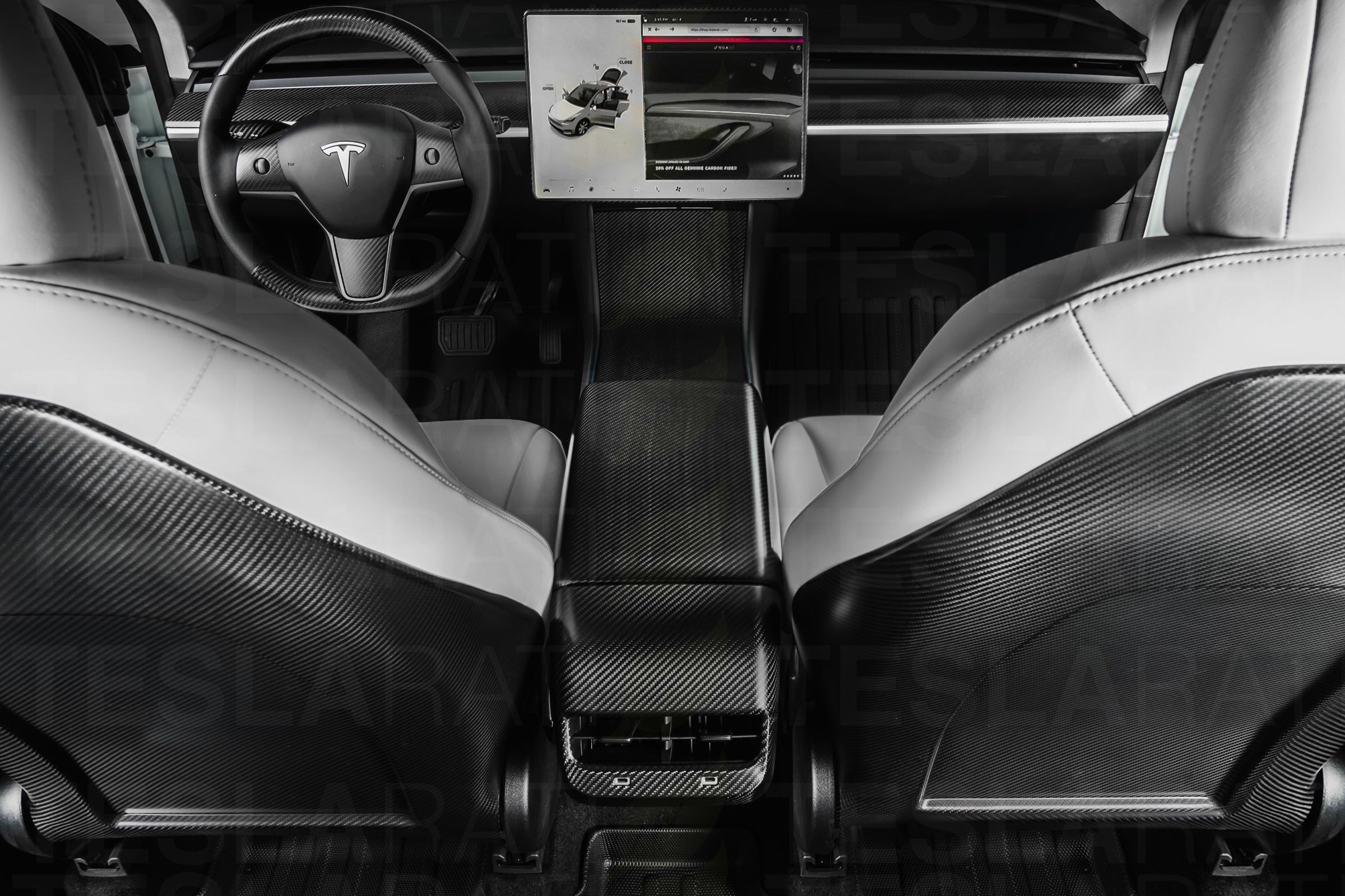 Tesla Model Y Premium Real Carbon Fiber Full Interior Bundle