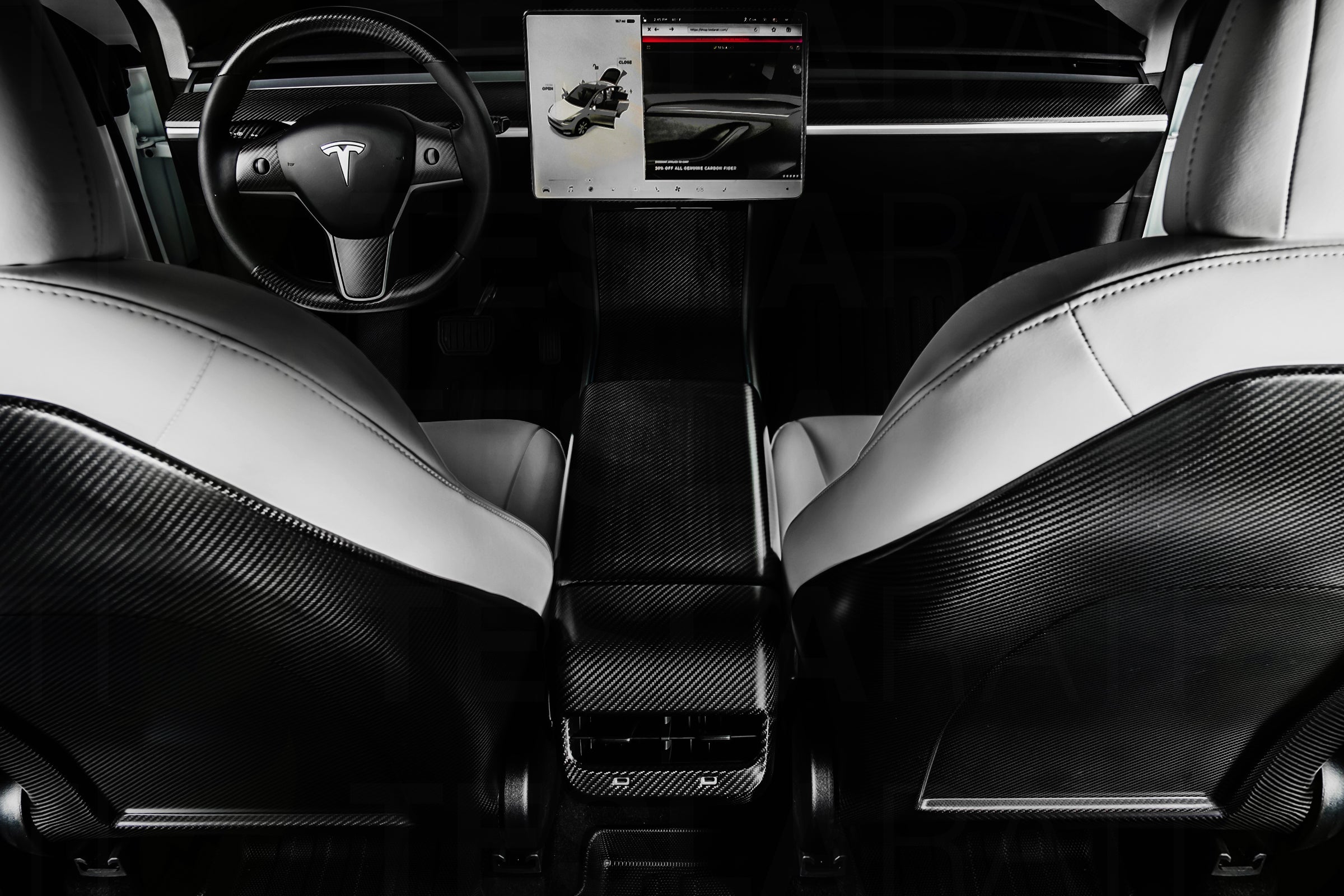 Tesla Model Y Genuine Carbon Fiber Rear Air Vent Cover