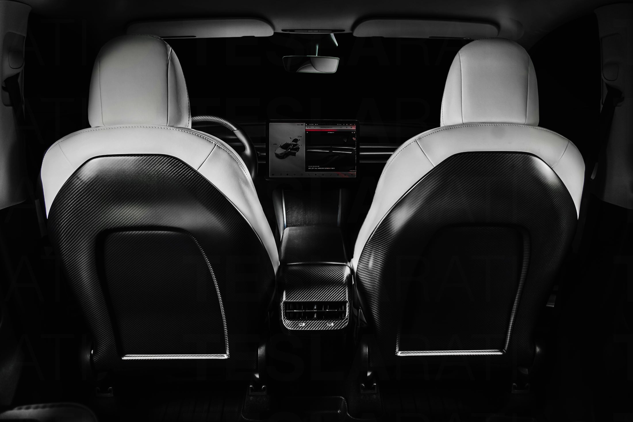 Tesla Model 3 Genuine Carbon Fiber Full Seat Back Replacement (Pair)