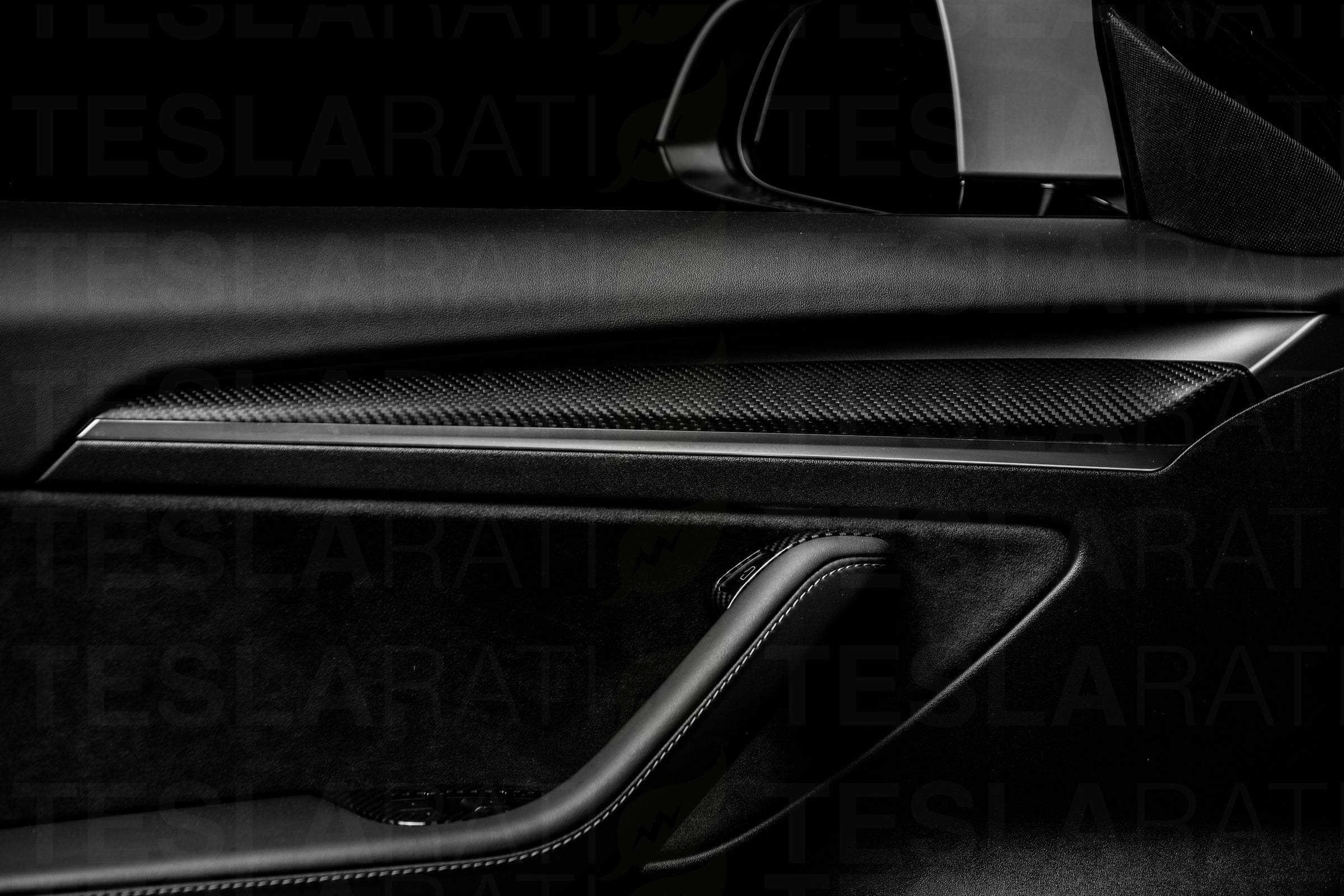 Tesla Model 3 Genuine Carbon Fiber Door Panel Trim