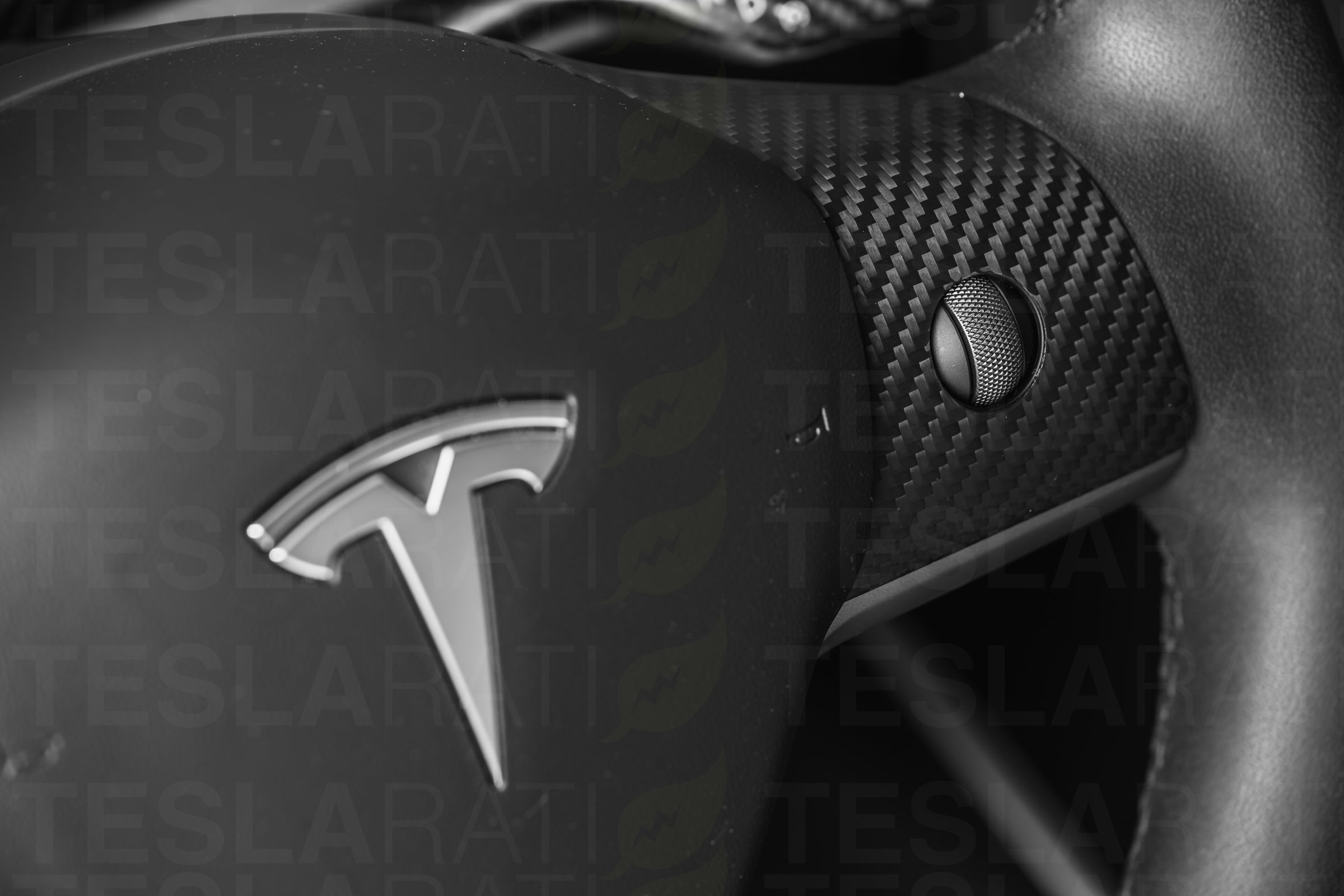 Tesla Model Y Carbon Fiber Steering Wheel Accents