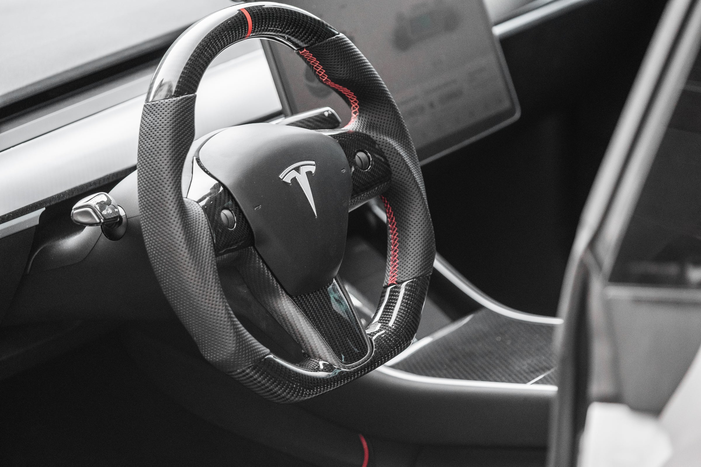 Tesla Model 3 & Y Genuine Carbon Fiber Steering Wheel