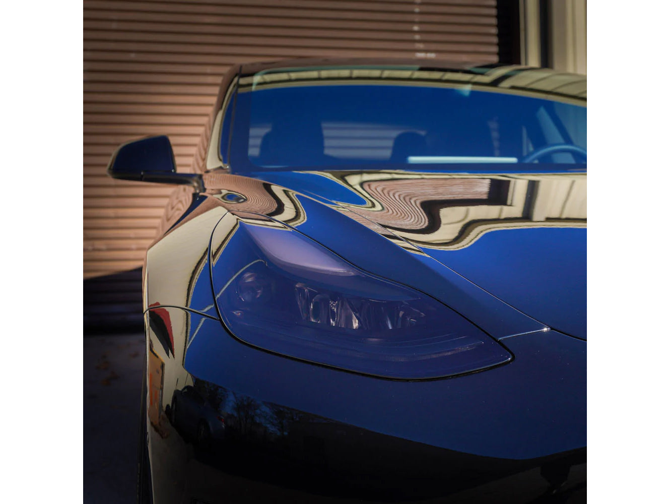 Tesla Model Y PPF Tinted Headlight Protection