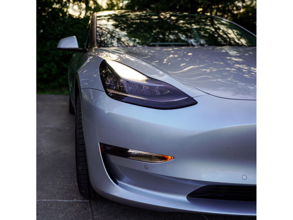 Tesla Model Y PPF Tinted Headlight Protection