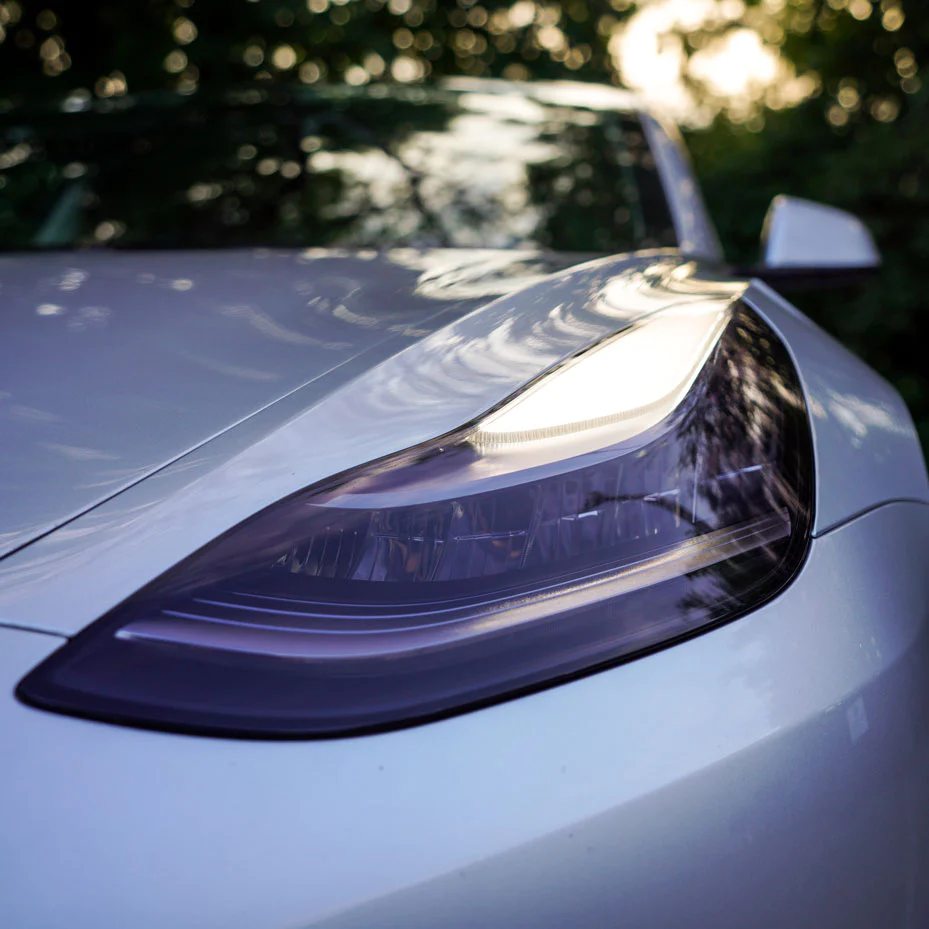 Tesla Model 3 PPF Tinted Headlight Protection