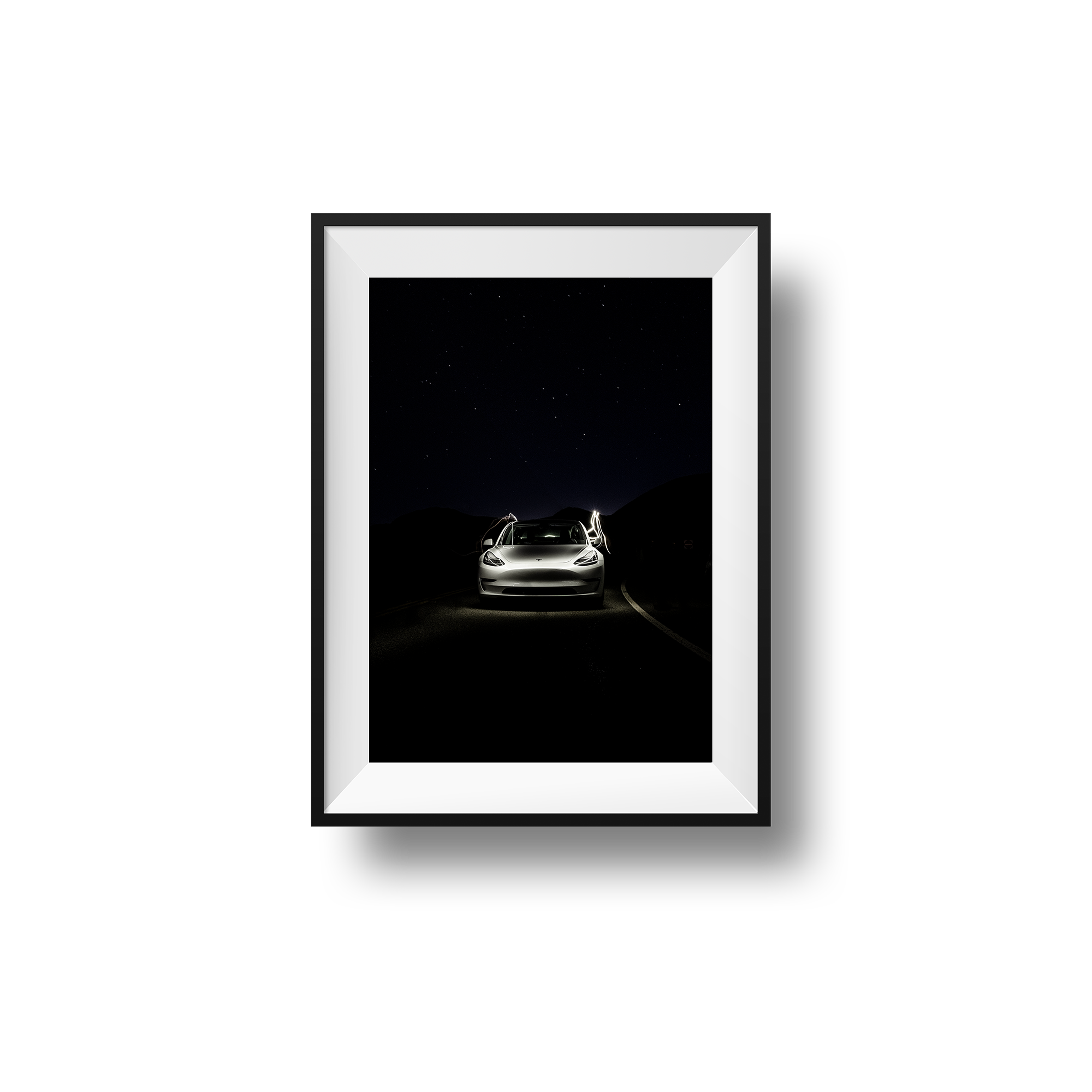 Tesla Model 3 Print - "Starlight" in 16"x20"