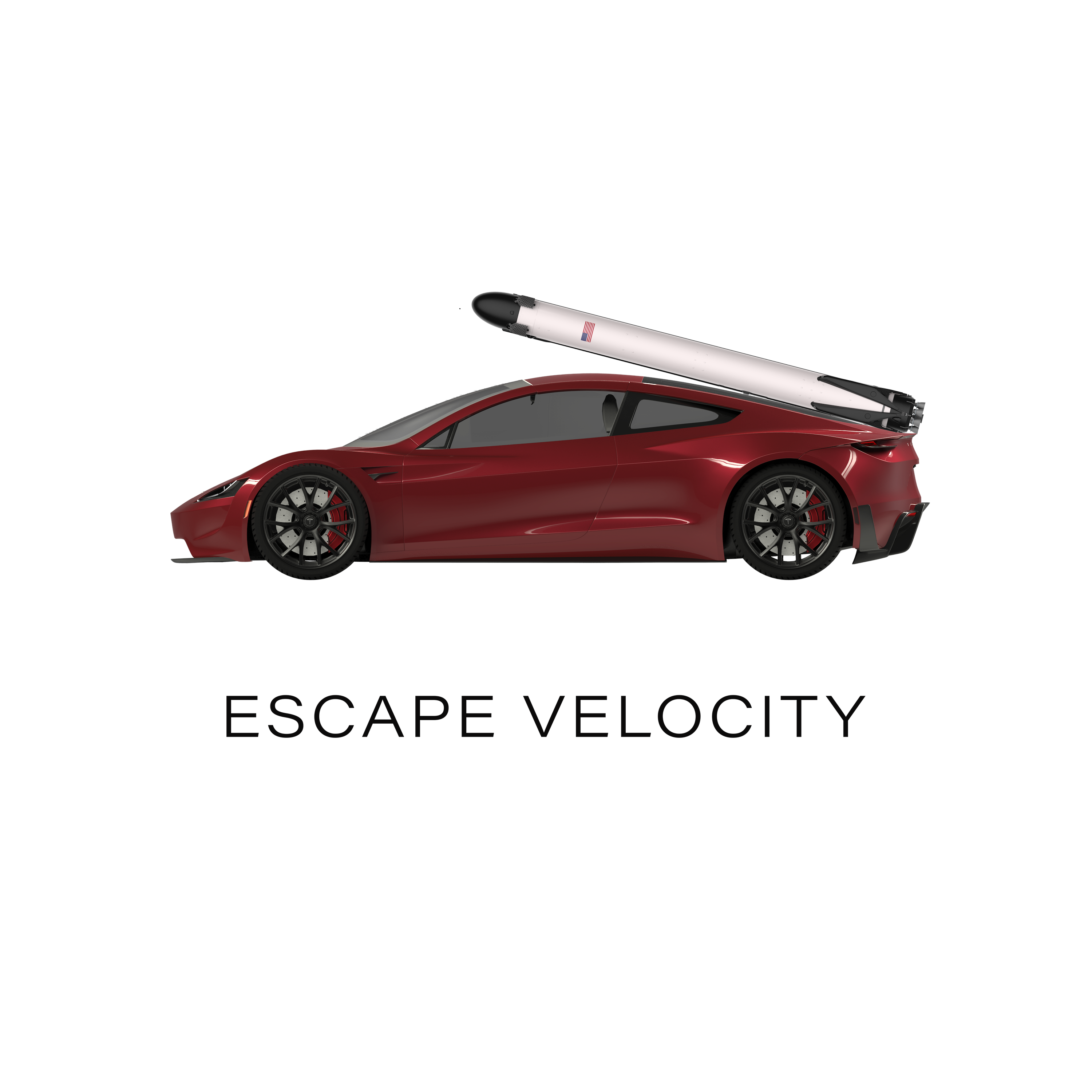 "Escape Velocity" Premium Tee (Red Roadster)