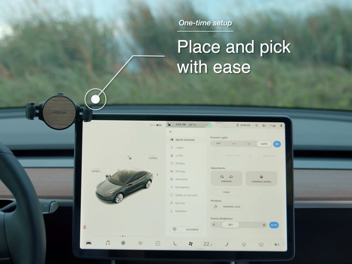 Invisible Foldaway Phone Mount for Tesla (optional wireless charging)