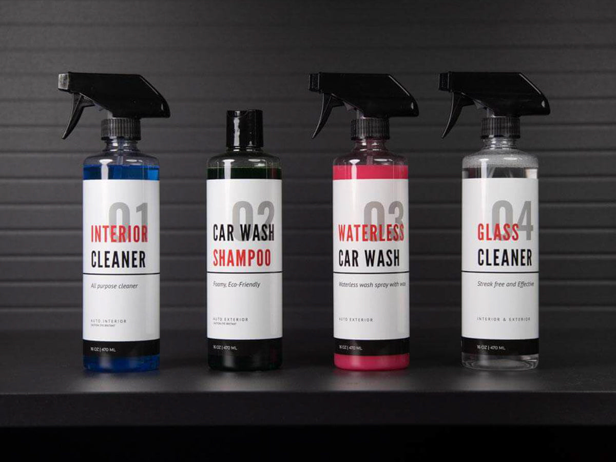 Tesla Car Cleaning Kit (Waterless Car Wash, Shampoo, Interior, Glass)