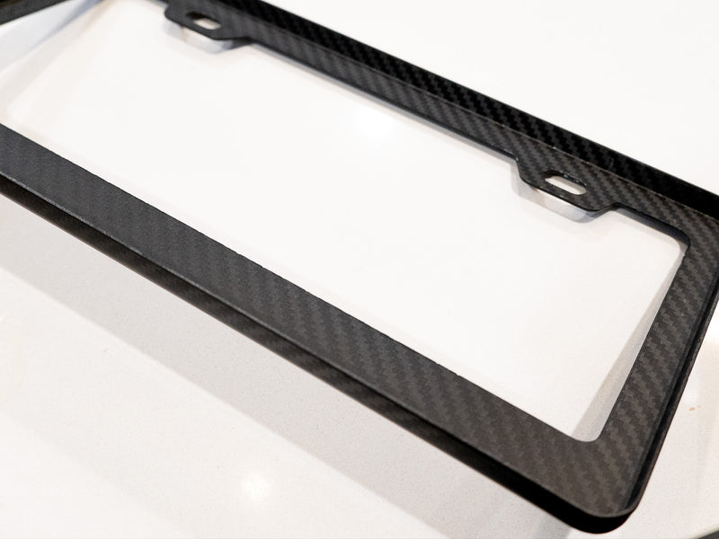 Real Carbon Fiber License Plate Frame (100% Twill Weave Carbon Fiber)