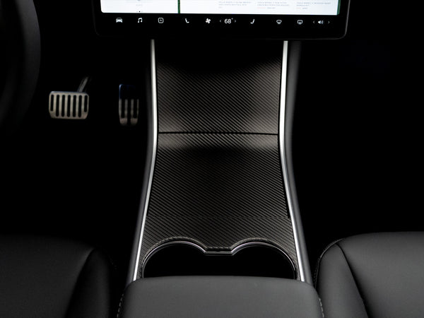 Center Console Vinyl Wrap for Model 3 & Y (Gen 1 Center Console) Brushed Black