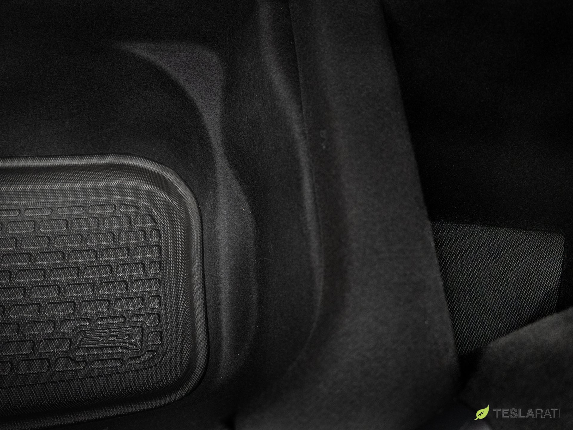 Lower trunk liner seen with the side cubby mat
