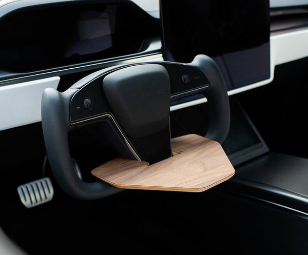 Steering Wheel Food Tray Desk with Drink Holder Wooden For Car
