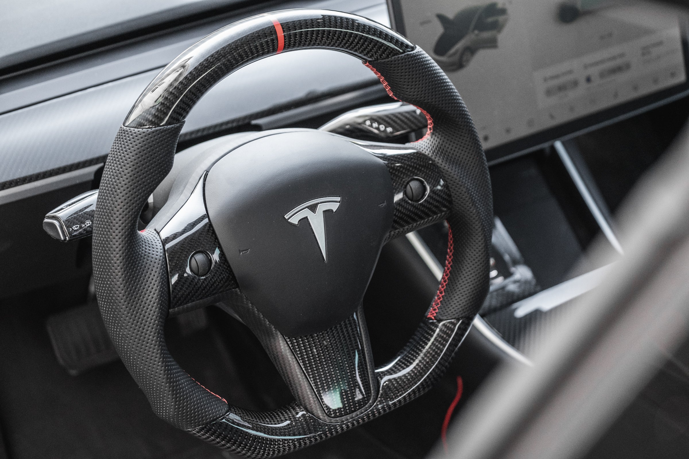 Tesla Model 3 Interior Carbon Fiber Accessories