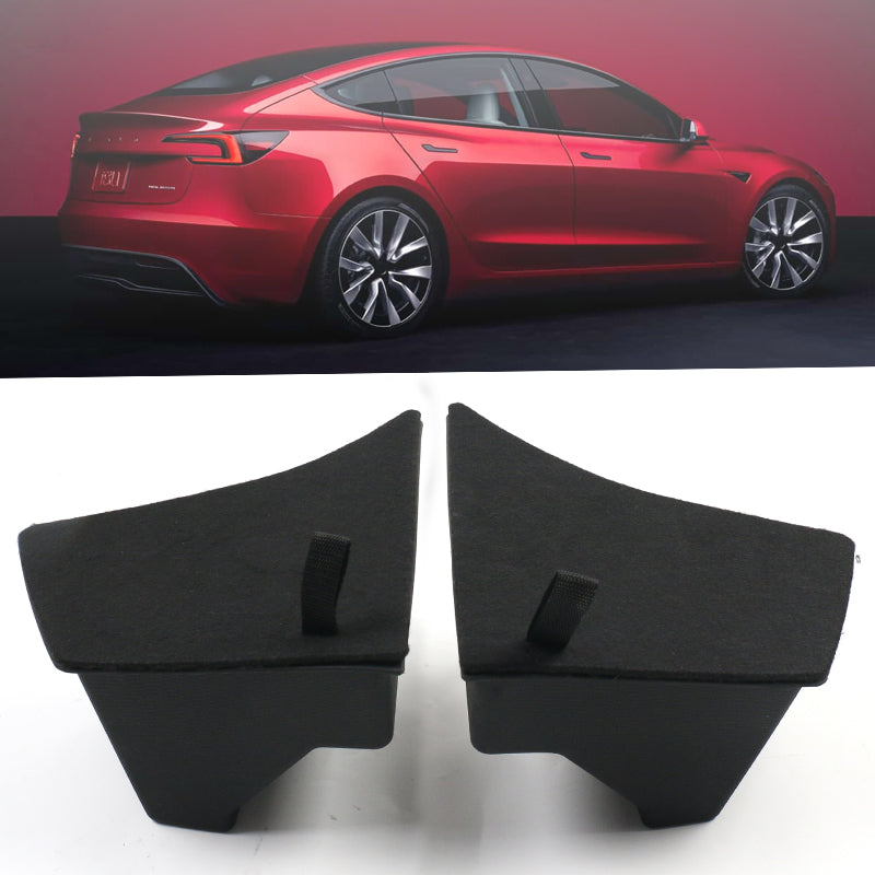 Tesla Rear Window Storage Tesla Model 3 Trunk Side Storage Bin with Carpeted Lid