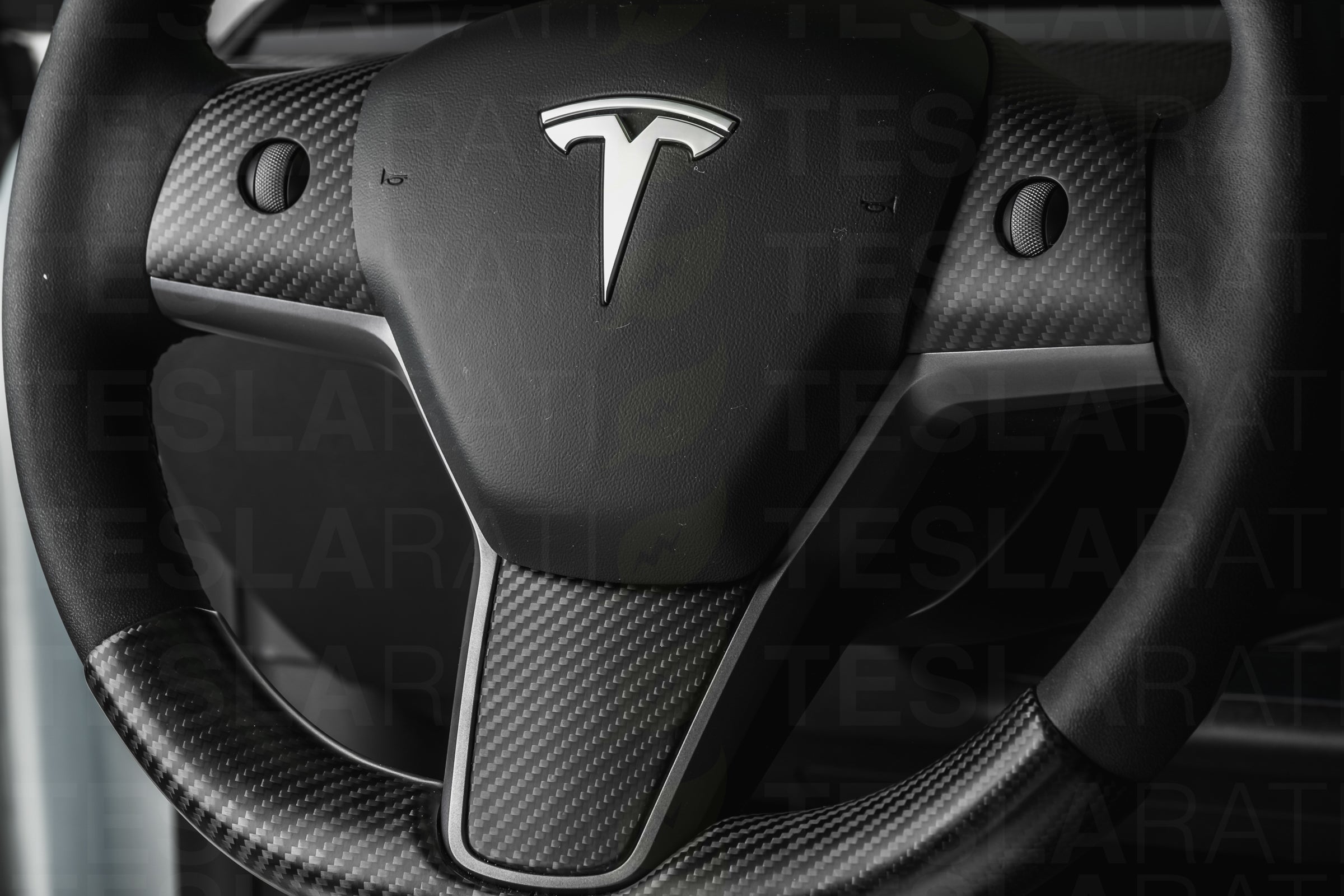 Tesla Model 3 Carbon Fiber Steering Wheel Button Covers