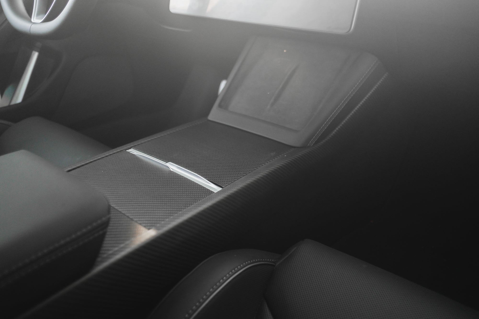 Tesla Model 3 Highland Genuine Dry Carbon Fiber Center Console Covers
