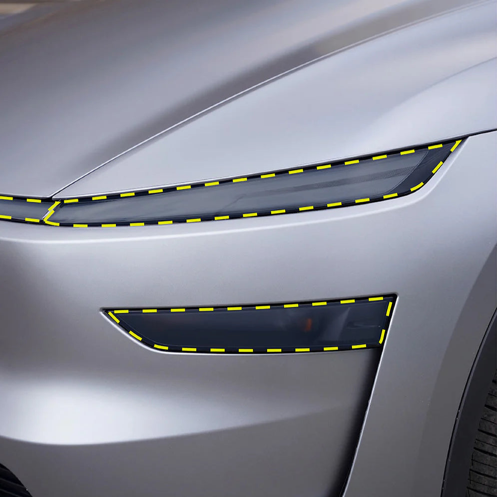 Tesla Model Y PPF Tinted Headlight Protection