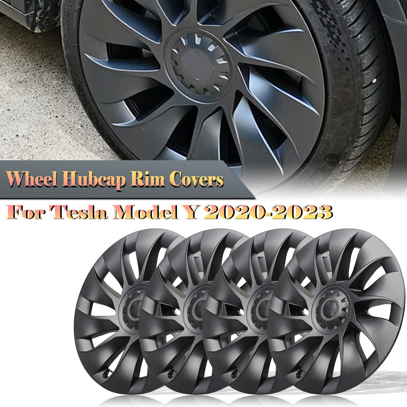 Tesla Model Y Whirlwind Style Matte Black Wheel Cover Set