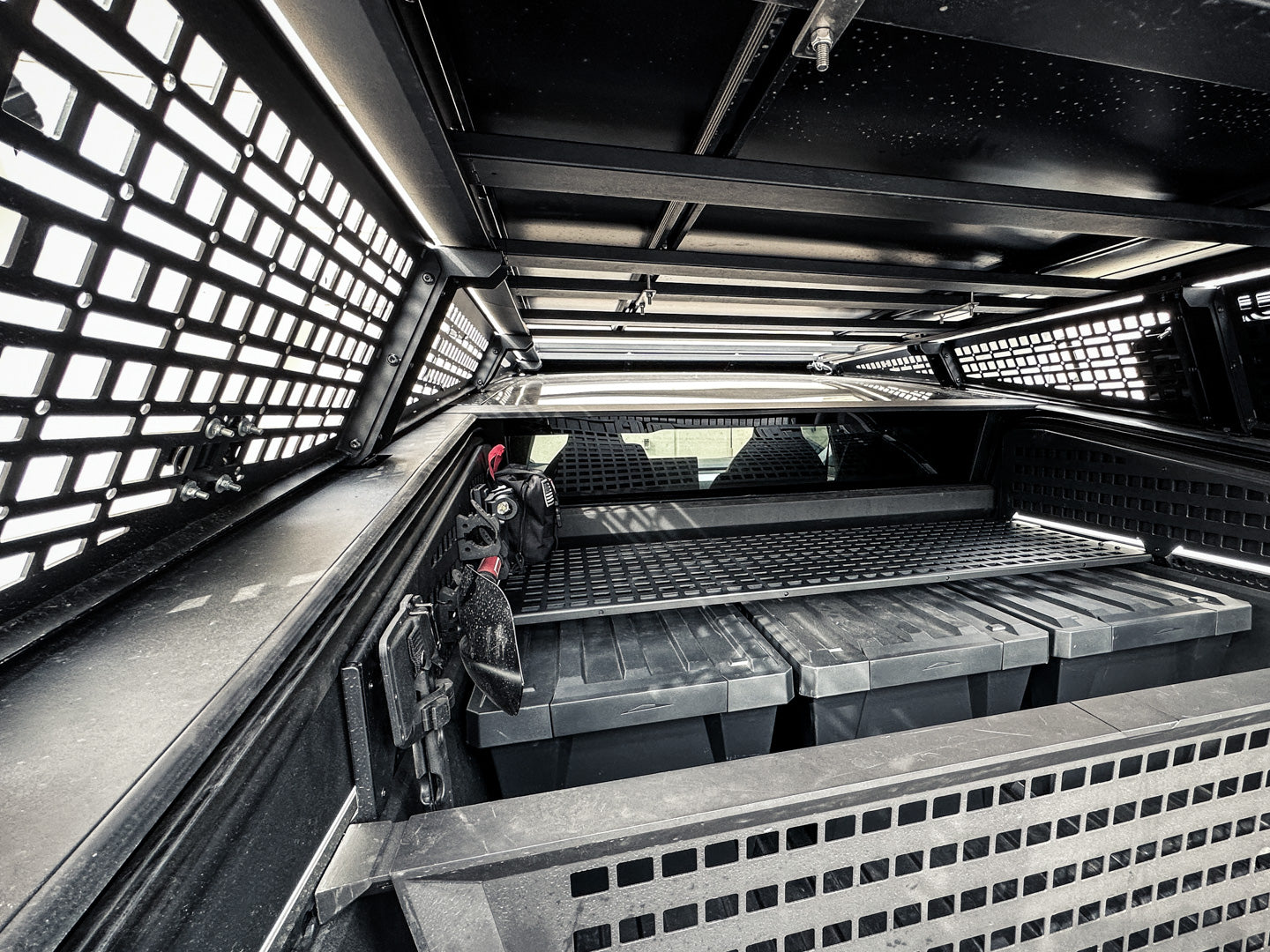 Tesla Cybertruck L-Track MOLLE Bed Cargo Shelf